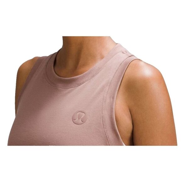 Lululemon Women's Small Pink Twilight Rose Cotton-Blend Logo Training Tank Top - Picture 3 of 10